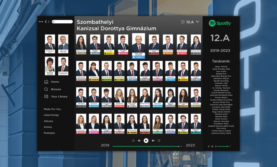 Már streamelhető a szombathelyi Kanizsai Dorottya Gimnázium 2023- as tablója a Tóth Fotó jóvoltából.